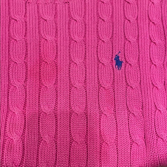 Ralph Lauren Sport Women’s Pink Cable Knit Crewneck Sweater - Picture 5 of 5